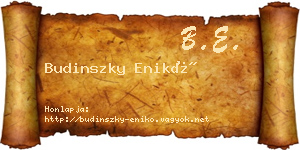 Budinszky Enikő névjegykártya
