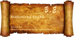 Budinszky Enikő névjegykártya
